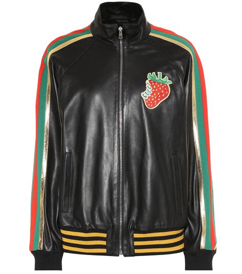 gucci jakke|gucci leather bomber jacket.